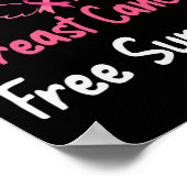 Poster 10 ans Cancer du sein sans rose cancer du sein sur (Coin)