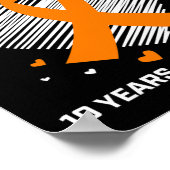 Poster 10 ans Cancer Libre Leucémie Survivant Cadeaux Ora (Coin)