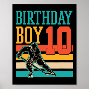 Poster 10 ans de hockey sur glace Thème 10ème anniversair