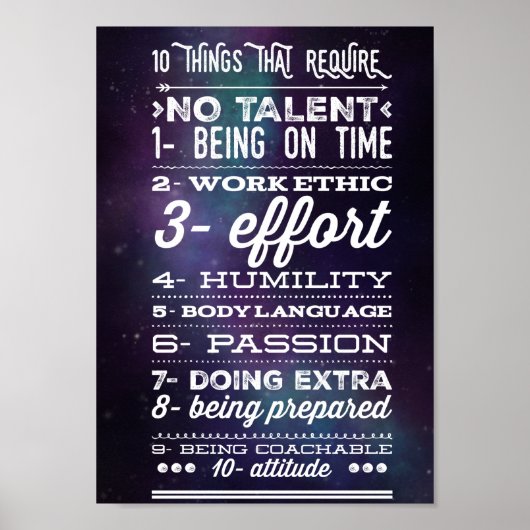 Poster 10 choses qui n'ont besoin d'aucun talent (Devant)
