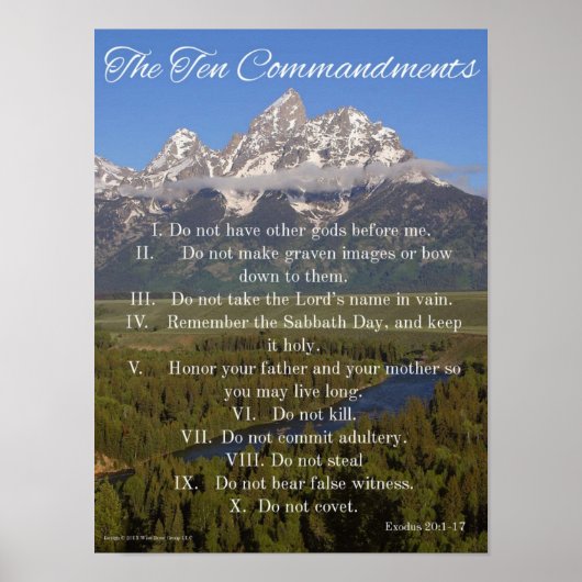 Poster 10 commandements (Devant)