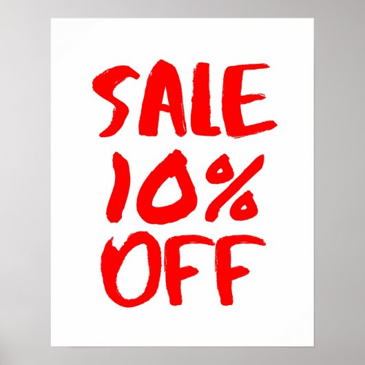 Poster 10% de réduction sur la vente Signal, Red Retail S (Devant)