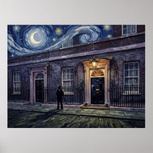 Poster 10 Downing Street Londres Nuit étoilée