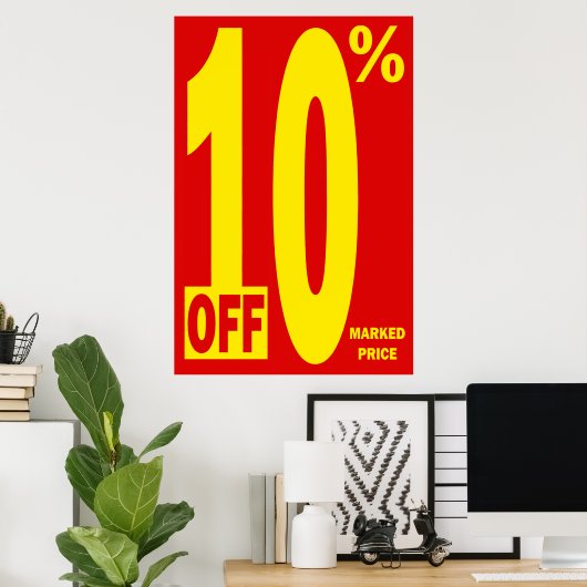 POSTER 10% DU PRIX MARQUÉ (Bureau à domicile)