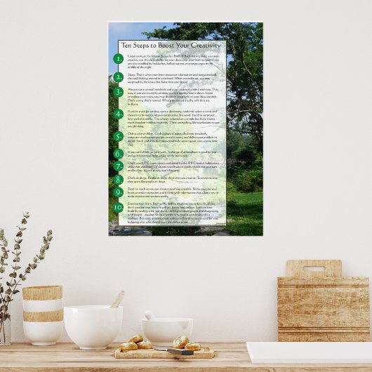 Poster 10 étapes pour stimuler votre créativité (Cuisine)