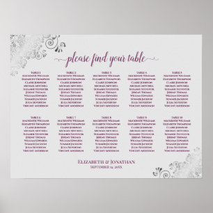 Poster 10 Mariage de table Cassis sur le gris