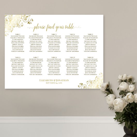 Poster 10 Mariage de table Plafonds blanc et or