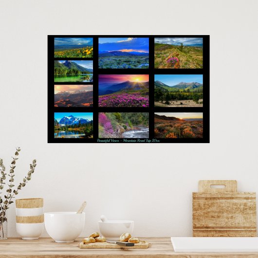 Poster 10 Paysage Modèle photo & Galerie de Texte Noir (Cuisine)