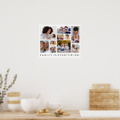 Poster 10 Photo Collage La Famille Est Tout Citation Blan (Cuisine)