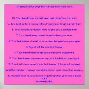 Poster 10 raisons de la coupe de cheveux de vos chiens co