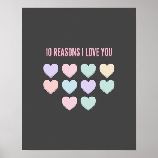 Poster 10 raisons pour lesquelles je t'aime - Cadeaux pou (Devant)