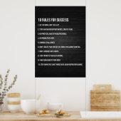 Poster 10 Règles De Réussite - Motivationnel (Cuisine)