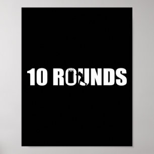 Poster 10 Rounds - Amateur de boxe Gymnase Boxeur Kickbox
