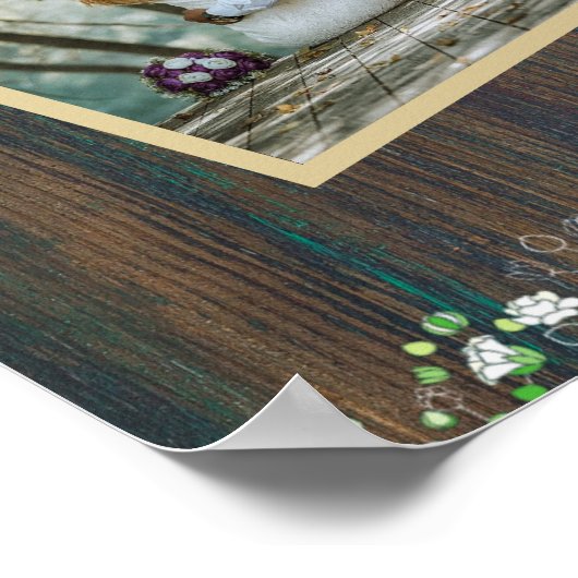 Poster 10 Table Bois rustique Gypsophila Mousse DE SIÈGE  (Coin)