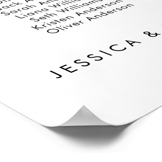 Poster 10 Tableaux Nos personnes préférées Plan de tablea (Coin)