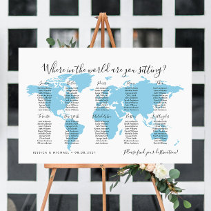 Poster 10 Tables Destinations Carte du monde Carte des pl