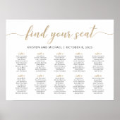 Poster 10 Tables Élégantes Trouvez Votre Siège Carte De S (Devant)