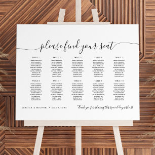 Poster 10 Tables Moderne Trouvez Votre Place Plan de tabl