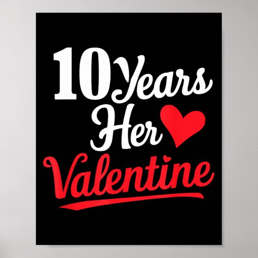 Poster 10 Years Her Valentine _ Anniversary Couples Valen (Devant)