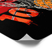 Poster 10e anniversaire Basketball Amusant 10 ans Enfants (Coin)