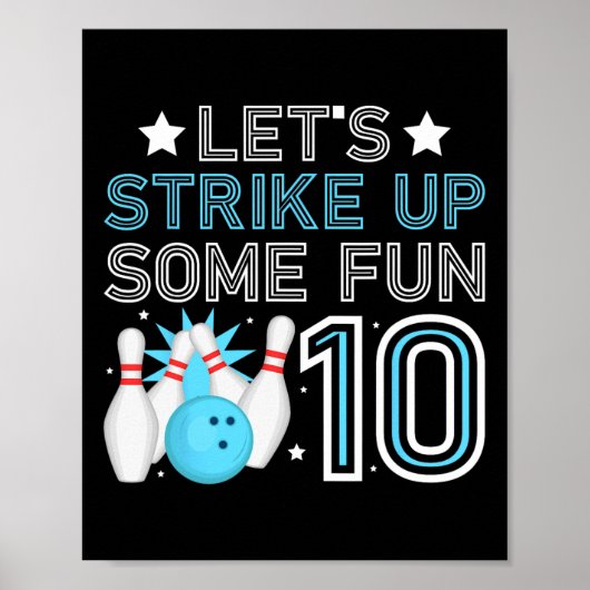 Poster 10e anniversaire Bowling Boy 10 ans Old Bowlin (Devant)