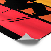 Poster 10e anniversaire Boy Retro Ski Lover Skier 10 ans  (Coin)