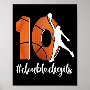 Poster 10e anniversaire Double chiffres Dix Basket Pour G