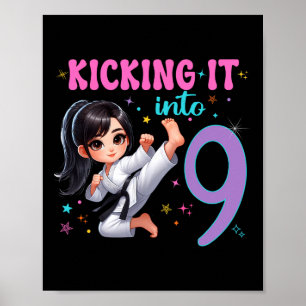Poster 10e anniversaire Girl-martial Arts Party Karate Ta