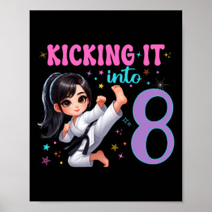 Poster 10e anniversaire Girl-martial Arts Party Karate Ta