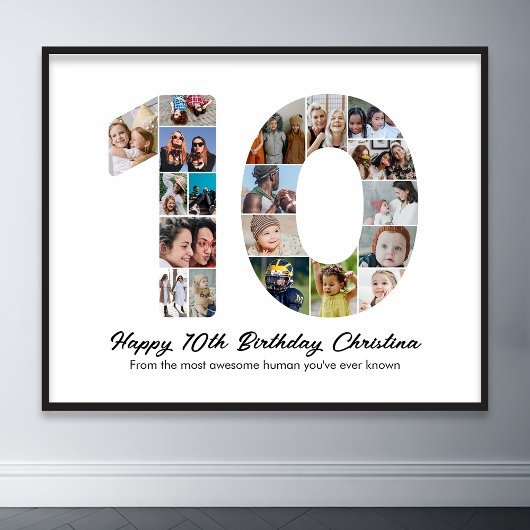 Poster 10e anniversaire Numéro 10 photo Collage photo
