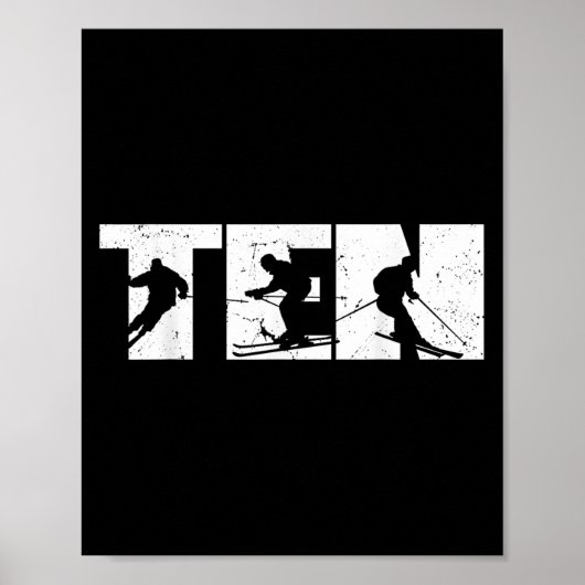 Poster 10e anniversaire Retro Ski Ski 10 ans Garçons Gi (Devant)