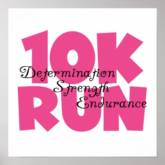 Poster 10K Run Sport Rose (Devant)