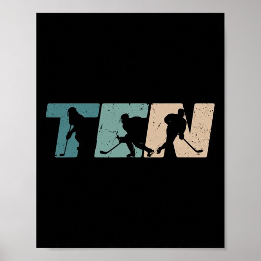 Poster 10th Birthday Retro Ice Hockey 10 Years Old Boy Gi (Devant)