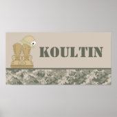 Poster 10x20 Nursery Name Wall Art ARMY ACU Camoflauge (Devant)