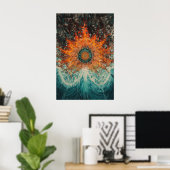 Poster 1151 Incendie Et Eau (Bureau à domicile)