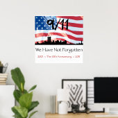 Poster 11/09 10e anniversaire WTC et le drapeau (Bureau à domicile)