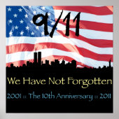 Poster 11/09 10e anniversaire WTC et le drapeau (Devant)