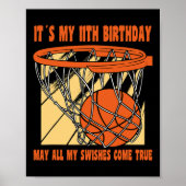 Poster 11 ans Joyeux 11e anniversaire Basketball 11e Bi (Devant)
