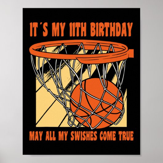 Poster 11 ans Joyeux 11e anniversaire Basketball 11e Bi (Devant)