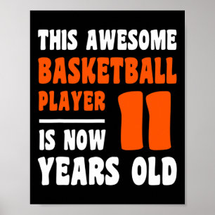 Poster 11 ans Joyeux 11e anniversaire Bysketbyll 11e bi