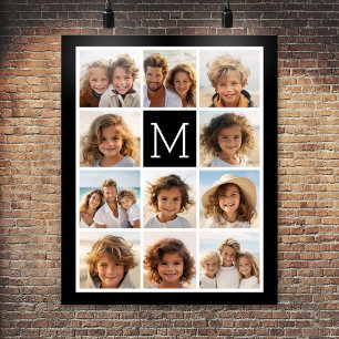 Poster 11 Collage Photo Instagram Monogramme Noir Personn