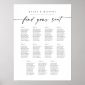 Poster 11 Tables Modernes Trouvez Votre Siège Carte De Si (Devant)