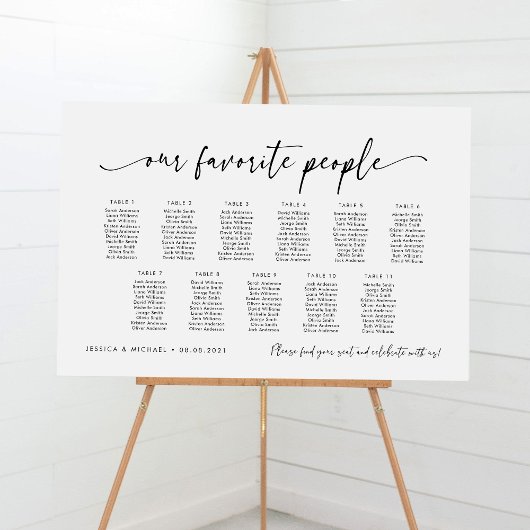 Poster 11 Tables Notre Plan de Table de Mariage préféré p