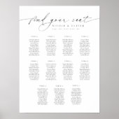 Poster 11 Tables Panneau de Bienvenue Moderne Script (Devant)