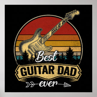 Poster 11 Vintage Meilleur Papa de Guitare Drôle de Famil