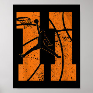 Poster 11e anniversaire de la fête de basketball 11 ans o