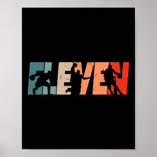 Poster 11e anniversaire Retro Basketball 11 ans Boy Gi