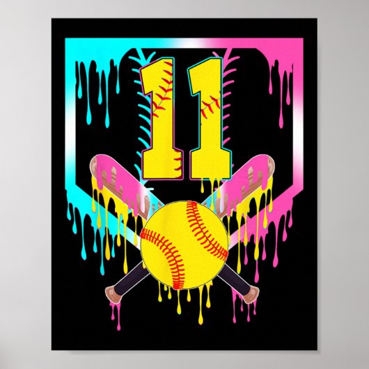 Poster 11e anniversaire Softll Home Plate Drip Glace 11 A (Devant)