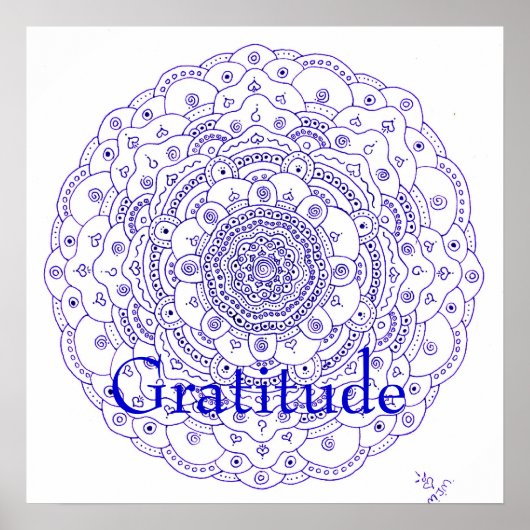 Poster 11Mandala 6, Gratitude (Devant)