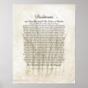 Poster 11x14+plus d'affiche de desiderata sur la paix